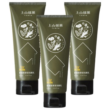 tsaio 上山採藥 for Him野薄荷淨涼洗顏乳 溫和保濕  100g  3條