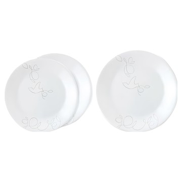 Corelle 康寧 Morning Breeze 圓盤3入組 耐熱玻璃圓盤  白色  1組  圓盤(中) x 2個 + 圓盤(大) x 1個