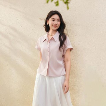 【氣質優雅翻領百搭萊賽爾襯衫】纖莉秀大碼女裝胖mm2025夏裝新款