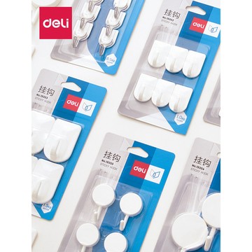 ✨ 華泰五金行✨滿99出貨 得力掛鉤強力粘膠貼免打孔廚房浴室門後衣帽鉤牆壁掛承重粘鉤免釘