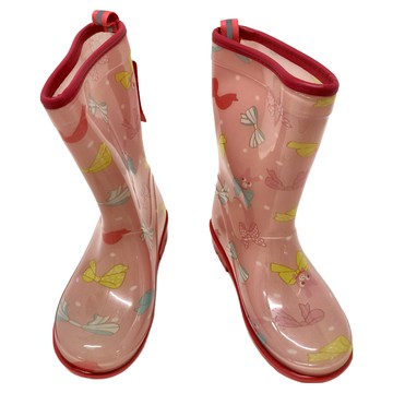 Miki HOUSE 兒童款 雨鞋 蝴蝶結粉  21碼