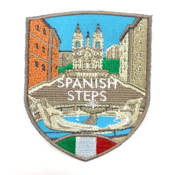 DIY刺繡徽章 義大利 西班牙階梯 PATCH 刺繡布章 INS打卡地標貼布 布標 燙貼 徽章 肩章 識別章 背包貼 _廠商直送