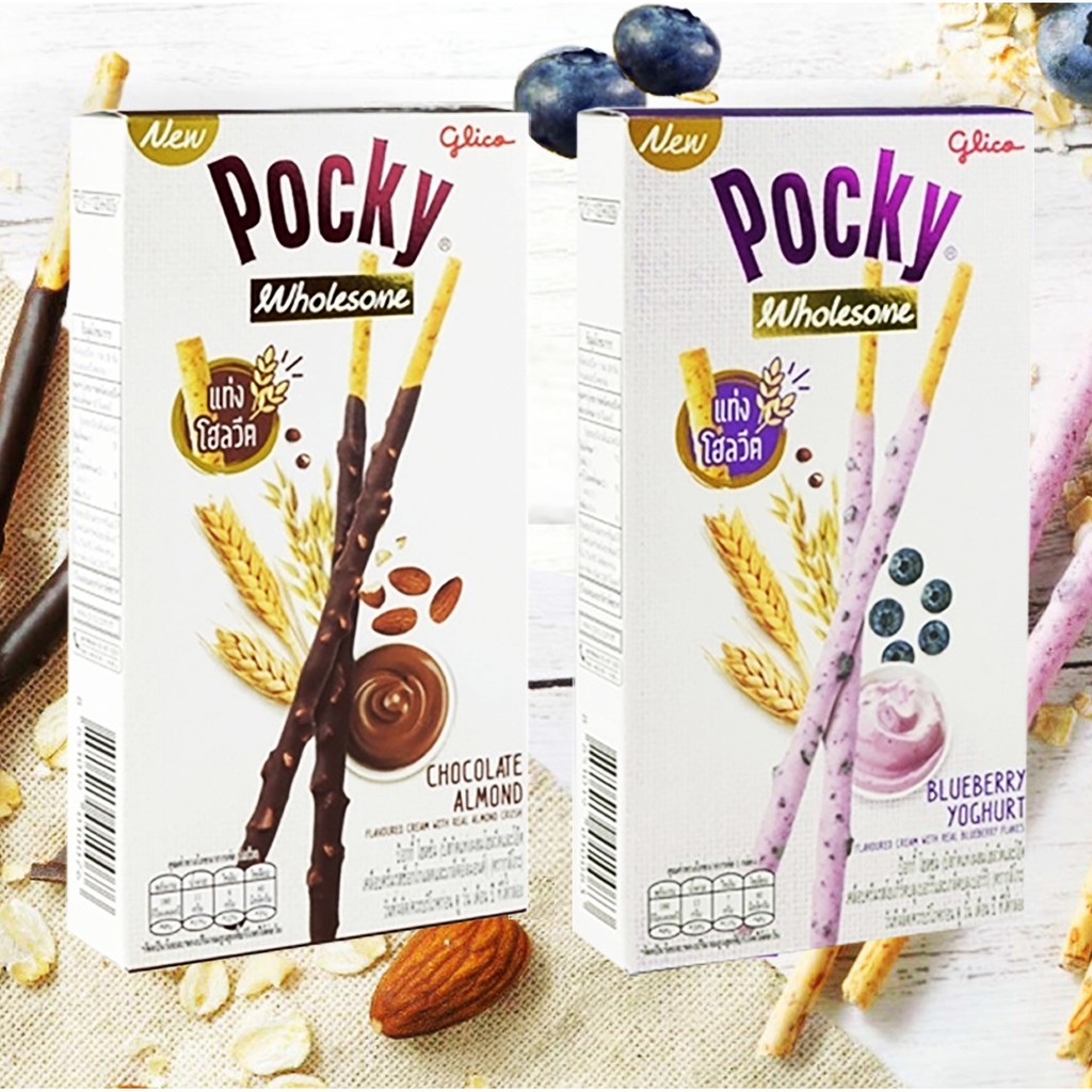 【POCKY】巧克力杏仁 / 藍莓優格 36g 固力果 巧克力 全麥