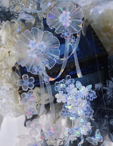 靚花影 初夏のデイジー (ダイヤの光) PET 紙膠帶 貝殼光 10米卷