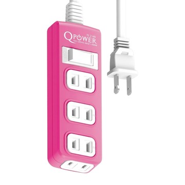 Tyson 太順電業 QPOWER 太超值 1切4座2P延長線 TS-214B 15A  顏色隨機  1個  6.3m