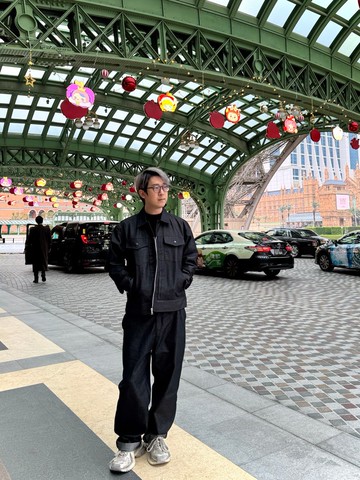 KAIKAI - Melancholy - 隱匿銀光黑牛仔闊腿褲