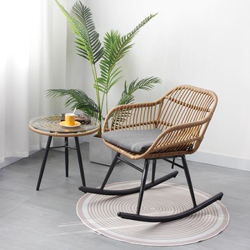 北歐小陽台網紅搖椅家用現代簡約搖搖椅休閒懶人陽光房庭院藤椅子【林之舍】