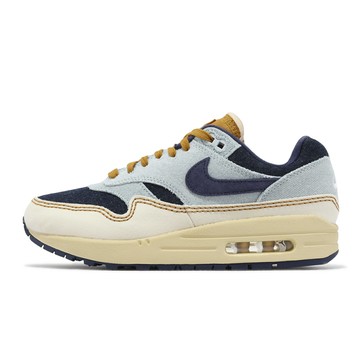 Nike 休閒鞋 Wmns Air Max 1 87 女鞋 藍 丹寧 縫線 氣墊 Aura 復古
