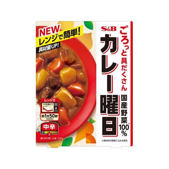 エスビー食品 カレー曜日 中辛 230g カレー レトルト食品 インスタント食品