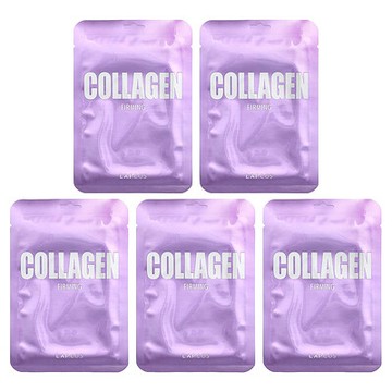 Lapcos, 膠原蛋白緊雅片裝面膜套裝，5 片，每片 0.84 液量盎司（25 毫升）