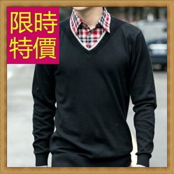 現貨+預購 長袖襯衫針織T恤-假兩件造型修身男上衣3色59ac27【獨家進口】【米蘭精品】