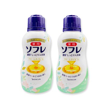 (2瓶超值組)日本BATHCLIN巴斯克林-舒芙蕾濃厚白濁湯潤膚泡澡液入浴劑480ml/瓶-皂香(綠)(乳霜香氛沐浴油,身體洗沐精華液,保養入浴液)