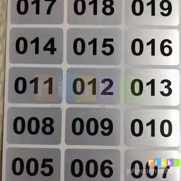 定製不幹膠流水號亞銀不幹膠防水貼紙數字編號貼房間號貼紙櫃子