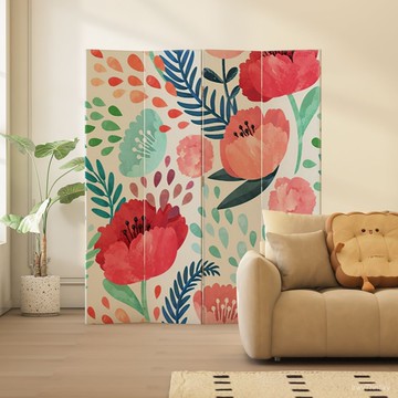 😊可開髮票 款式多樣 法式輕奢花卉屏風隔斷可折疊遮擋玄關客廳酒店辦公室民宿屏風