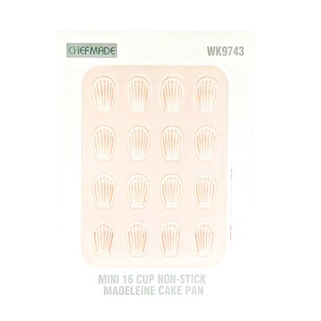 CHEFMADE 學廚 金色迷你16連杯不黏瑪德琳蛋糕模 32.8x25.8x1.4cm  WK9743  1個