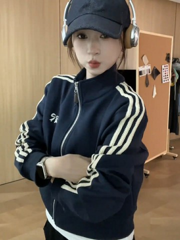 短款棒球服外套女2024秋季新款小個子爆款休閑百搭夾克開衫上衣潮【淘夢屋】