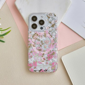 kate spade｜iPhone 15 系列 Magsafe 精品手機殼 桃花紛飛