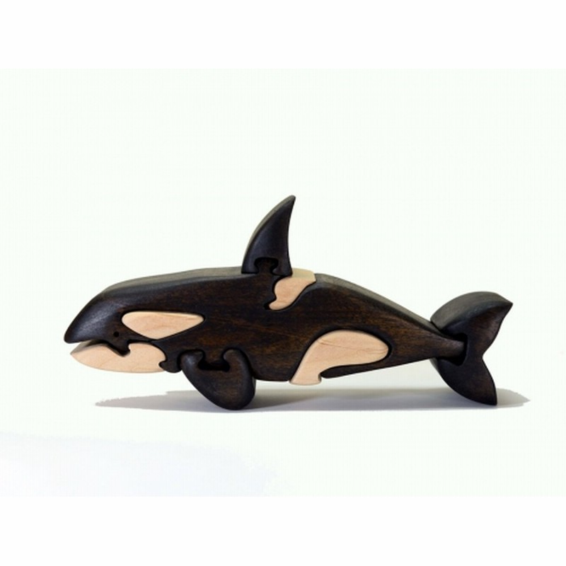 シャチの木製パズル 海の生き物 プレゼント かわいい 玄関 置物