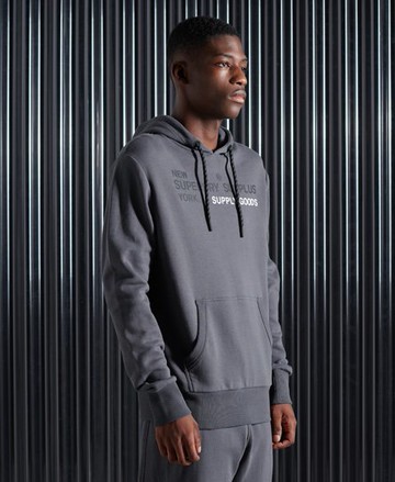 Superdry Men's Men's Surplus Graphic Hoodie Grey / Iron Gate - Size: M