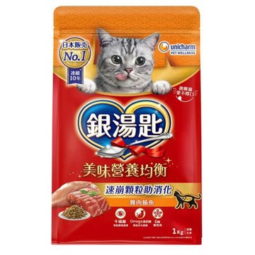 【unicharm 嬌聯】銀湯匙貓乾糧 成貓用1kg-(貓乾糧/ 貓飼料)