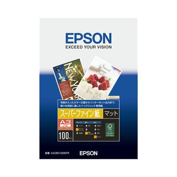 (まとめ) エプソン EPSON スーパーファイン紙 A3ノビ KA3N100SFR 1箱（100枚） 〔×5セット〕