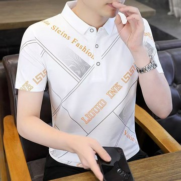 【夏季】短袖polo衫男 上衣男 高檔帶領男士潮牌潮流翻領短袖t恤中青年有領半袖上衣