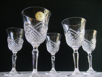 【老時光 OLD-TIME】早期二手法國水晶玻璃杯組(一組五杯)