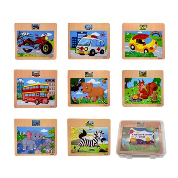 OhBabyLaugh 寶寶拼圖套裝禮盒組 木質 適合三歲以上兒童  1組  12片