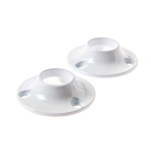 扁型圓頭管座,19mm, 白色, 2支/袋