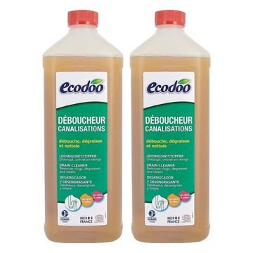 ecodoo 環保水管疏通劑 天然來源 不傷水管 有效清除油垢 肥皂 紙類及毛髮  1L  2瓶