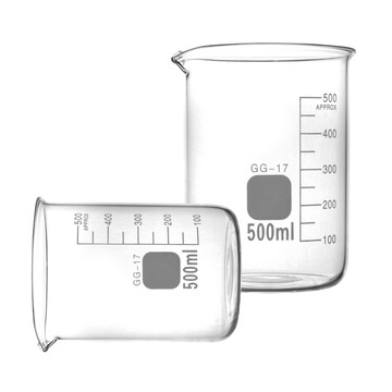 其它工具 玻璃燒杯 玻璃無柄燒杯 刻度燒杯 有嘴燒杯 玻璃杯 實驗用燒杯 加熱燒杯 廣口量杯 500ml 190-GCL500