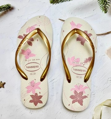 《大尺寸》havaianas 哈瓦士 巴西人字拖 女款 Slim Organic 白 涼鞋 拖鞋 夾腳拖【南風百貨】