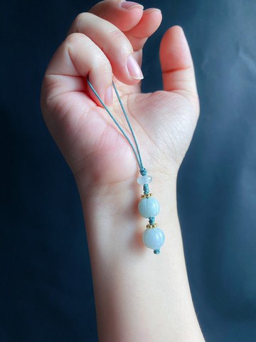 天然緬甸玉翡翠 瓜瓜來財 手機鍊 閨蜜 天然石 吊飾 禮物