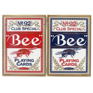 撲克牌 美國 92蜜蜂牌撲克牌 Bee 92撲克牌/一大盒12副入(促160) 美國正92橋牌 金邊紅色藍色 撲克牌-正美國原裝-文【APP滿額下單4%點數(單一帳號最高1000點)】7/31止