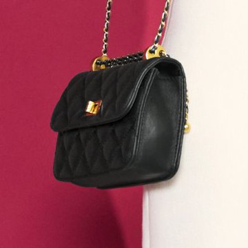 2R 綿霜羊皮 Trend 菱格金鍊斜背mini隨行包