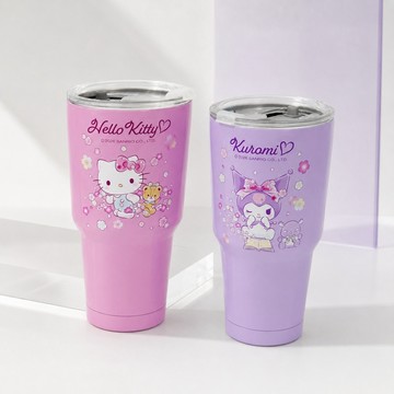 天藍小舖-三麗鷗花朵不鏽鋼冰霸杯900ML-共2色-$299【A11116044】
