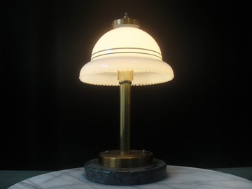 【老時光 OLD-TIME】早期二手台灣大理石座玻璃桌燈