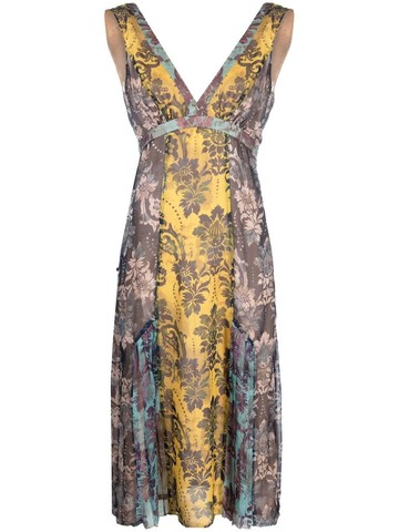 Versace Jeans Couture Chiffon Tapestry Print Dress