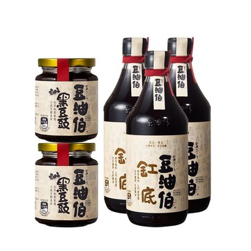 【豆油伯】料理推薦5件組(缸底醬油500mlx3+黑豆豉280gx2)