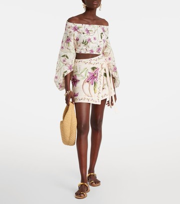 Agua by Agua Bendita Luna printed linen beach cover-up