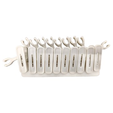 懶角落 帽子排鉤掛架 10個夾 ABS+PP+鐵  1個  白色