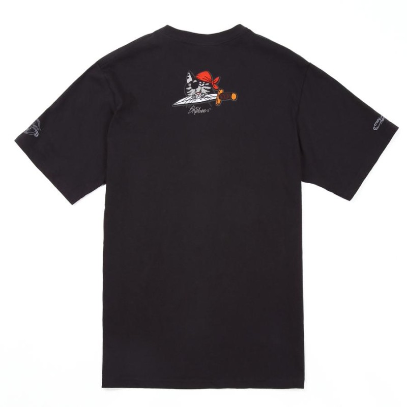 クリバンキャット Kliban cat メンズ Tシャツ クルーネック ブラック