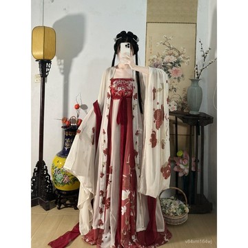 椿茶紀原創新款【灼華】夏季唐製訶子裙漢服女國風抹胸刺繡日常款 BUXK