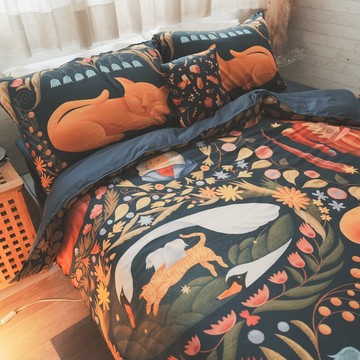 棉床本舖｜Dream喵之夢 ❱100s萊賽爾天絲™床包+兩用被 - Q4加大床包+兩用被組/含枕套\t