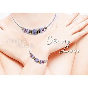 【鉑麗星】時尚閃耀轉動珍愛3色金套鍊4件式(手鍊+項鍊套組+七彩轉運珠墜飾+收納盒)