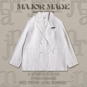 質感燕麥紋小標西裝外套