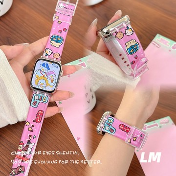 果冻可愛小狗集合硅膠錶帶 適用於 Apple watch 12 11 10 9 40 41 42 44 45 46mm