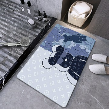 浴室吸水地墊衛生間廁所門口防滑速干腳墊子家用軟硅藻泥卡通地毯