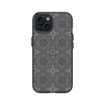 iPhone 15 Clear 酷墨灰 - 老屋顏 Old House Face - 壓花玻璃-透明海棠