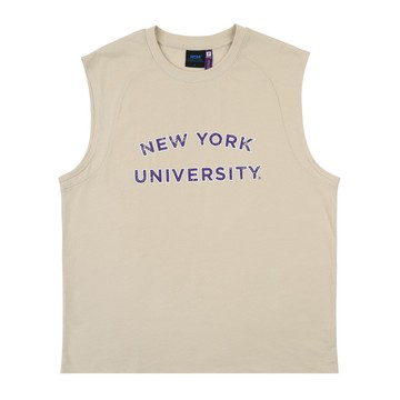 NCAA 背心 卡其 NYU 剪接 印花 休閒背心 中性 7625148531